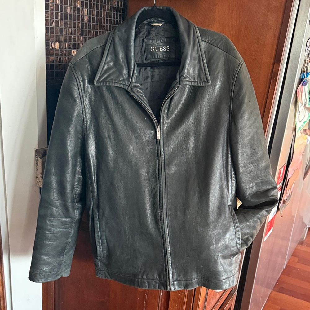 Guess Women's Dark Leather Jacket
